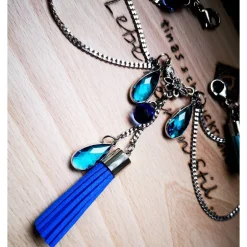 Charivari Kette fürs Dirndl,  Dirnd- Schmuck, Accessoire, Fest ,Trachten, Hochzeit, Quaste blau Trachtenschmuck