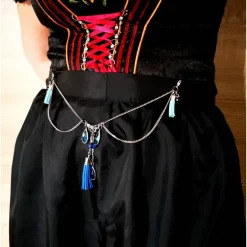 Charivari Kette fürs Dirndl,  Dirnd- Schmuck, Accessoire, Fest ,Trachten, Hochzeit, Quaste blau Trachtenschmuck