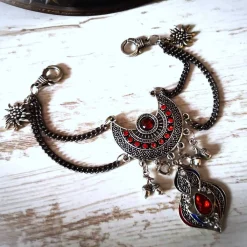 Best Charivari Kette fürs Dirndl,  Dirnd- Schmuck,  rot Trachtenschmuck