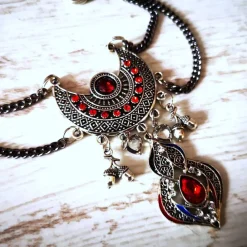 Best Charivari Kette fürs Dirndl,  Dirnd- Schmuck,  rot Trachtenschmuck