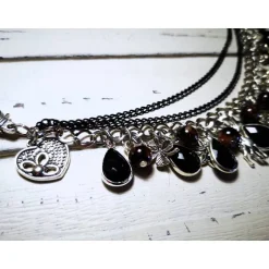 Trachtenschmuck|Tinas Schmucktruhe Charivari Kette fürs Dirndl,  Dirnd- Schmuck, Accessoire, Fest ,Trachten, Hochzeit, silber-schwarz