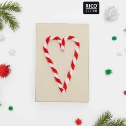 Outlet Chenilledraht rot-weiß 10 Stück 50 cm Bastelzubehör