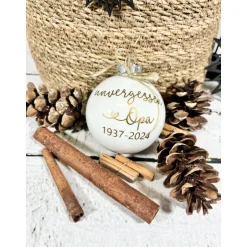 New Christbaumkugel | Mama Papa Oma Opa | unvergessen | Andenken Erinnerung Verstorbene | unvergessen | Weihnachtskugel 8 cm Baumschmuck Personalisierbar
