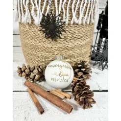 New Christbaumkugel | Mama Papa Oma Opa | unvergessen | Andenken Erinnerung Verstorbene | unvergessen | Weihnachtskugel 8 cm Baumschmuck Personalisierbar