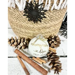 New Christbaumkugel | Mama Papa Oma Opa | unvergessen | Andenken Erinnerung Verstorbene | unvergessen | Weihnachtskugel 8 cm Baumschmuck Personalisierbar