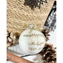 New Christbaumkugel | Mama Papa Oma Opa | unvergessen | Andenken Erinnerung Verstorbene | unvergessen | Weihnachtskugel 8 cm Baumschmuck Personalisierbar