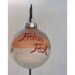 Sale Christbaumkugel/ Weihnachtskugel aus Glas 6cm mit wunderschönem winterlichen Landschaftsmotiv Baumschmuck
