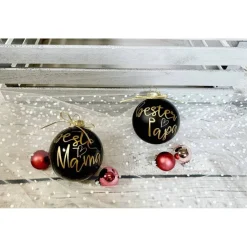Discount Christbaumkugeln / Weihnachtskugeln 8 cm personalisiert - mit Stern, Herz oder Pfotenherz über dem Namen Baumschmuck Personalisierbar