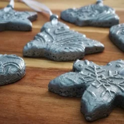 Baumschmuck|dbUniques Christbaumschmuck 6 Anhänger Weihnachten | silber grau weiß | 5 -5,5 cm