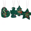 Clearance Christbaumschmuck 4er Set, Geschenkanhänger bestickt Baumschmuck
