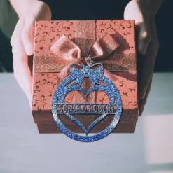 Baumschmuck Personalisierbar|Maus-Design Christbaumschmuck Personalisierbar - glitzer Weihnachtsschmuck mit Namen aus Acrylglas - Christbaumkugeln - Herz