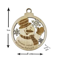 Sale Christbaumschmuck Personalisierbar - Weihnachtsschmuck mit Namen aus Holz - Rentier, Schneemann oder Pinguin Baumschmuck Personalisierbar