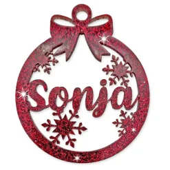 Sale Christbaumschmuck Personalisierbar - glitzer Weihnachtsschmuck mit Namen - Acrylglas - Christbaumkugeln - Schneeflocken Baumschmuck Personalisierbar