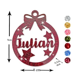 Baumschmuck Personalisierbar|Maus-Design Christbaumschmuck Personalisierbar - glitzer Weihnachtsschmuck mit Namen - Acrylglas - Christbaumkugeln - Sterne