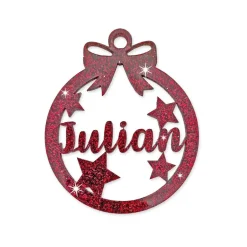 Baumschmuck Personalisierbar|Maus-Design Christbaumschmuck Personalisierbar - glitzer Weihnachtsschmuck mit Namen - Acrylglas - Christbaumkugeln - Sterne