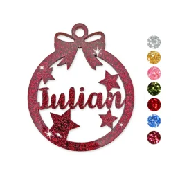 Baumschmuck Personalisierbar|Maus-Design Christbaumschmuck Personalisierbar - glitzer Weihnachtsschmuck mit Namen - Acrylglas - Christbaumkugeln - Sterne