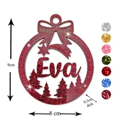 Baumschmuck Personalisierbar|Maus-Design Christbaumschmuck Personalisierbar - glitzer Weihnachtsschmuck mit Namen - Acrylglas - Christbaumkugeln - Sternschnuppe