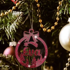 Baumschmuck Personalisierbar|Maus-Design Christbaumschmuck Personalisierbar - glitzer Weihnachtsschmuck mit Namen - Acrylglas - Christbaumkugeln - Sternschnuppe