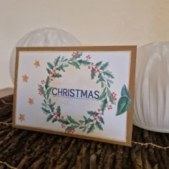 Weihnachtskarten|Teufelinchens_Ideen_Shop Christmas Card / Blätterkranz Weihnachten / Sternenkarte Festtage / Besinnliche Weihnachtskarten / Weihnachten