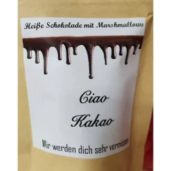 Hot Ciao Kakao personalisierbar, Trinkschokolade mit Marshmallows, Mitbringsel, Gastgeschenk, Ostern,Abschiedsgeschenk,Mitge Geschenke