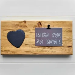 Clearance Clipboard Bilderrahmen im Altholz Design mit Schieferherz Hochzeitsgeschenke