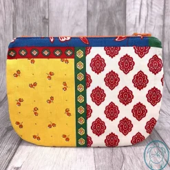 Sale Clutch, flache Kosmetiktasche, Täschchen, Patchwork Federmäppchen