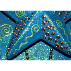 Weihnachtsdeko|Susanne Hiebl...die etwas andere Art! Collage BLAUES STERNENGLÜCK Acrylmalerei Deko Weihnachtsgeschenk Stern Malerei Weihnachtsdeko Weihnachtsstern
