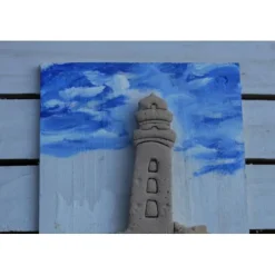 Kunst|Susanne Hiebl...die etwas andere Art! Collage LEUCHTTURM Sandbild Maritime Deko Muschelbild nettes Geschenk zu Valentinstag, Vatertag oder Muttertag
