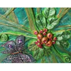 Hot Collage LIBELLE & SCHMETTERLING Acrylbild Malerei mit Acrylfarben Mixed Media Kunst direkt vom Künstler Kunst