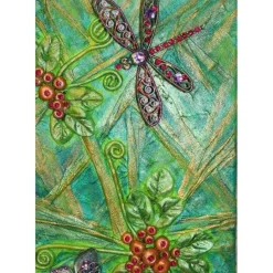 Hot Collage LIBELLE & SCHMETTERLING Acrylbild Malerei mit Acrylfarben Mixed Media Kunst direkt vom Künstler Kunst