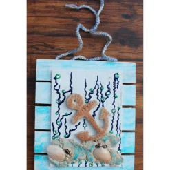 Hot Collage UNTER WASSER Sandbild Maritime Deko Muschelbild nettes Geschenk zu Valentinstag oder Muttertag Kunst