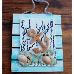 Hot Collage UNTER WASSER Sandbild Maritime Deko Muschelbild nettes Geschenk zu Valentinstag oder Muttertag Kunst
