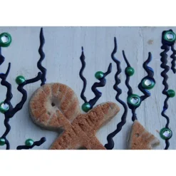 Hot Collage UNTER WASSER Sandbild Maritime Deko Muschelbild nettes Geschenk zu Valentinstag oder Muttertag Kunst
