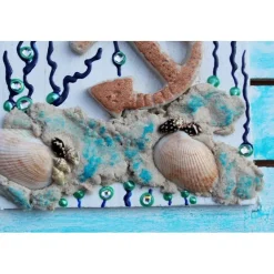Hot Collage UNTER WASSER Sandbild Maritime Deko Muschelbild nettes Geschenk zu Valentinstag oder Muttertag Kunst