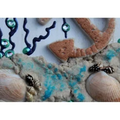 Hot Collage UNTER WASSER Sandbild Maritime Deko Muschelbild nettes Geschenk zu Valentinstag oder Muttertag Kunst