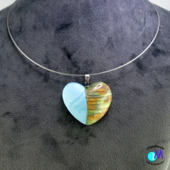 Hot Collier Anhänger Mermaid  großes  Herz hellblau  ART 5433 Schmuck