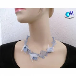 New Collier mit zarten Blüten Handarbeit ART 959 Brautschmuck