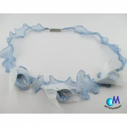 New Collier mit zarten Blüten Handarbeit ART 959 Brautschmuck