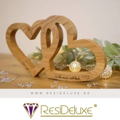 Clearance Corazón Holzherzen mit Gravur Hochzeitsgeschenk Geschenk Verlobung Jahrestag Herz Hochzeit Valentinstag Muttertag Hochzeitsgeschenke