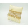 Clearance Cremefarbenes Ringkissen Hochzeit rustikal Jute Spitze 13x13cm Unikat handgemacht Ringkissen