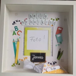 Online 3D Bilderrahmen als Geldgeschenk zur Einschulung, Schulanfang, Stampin up Kinder Einschulung