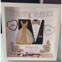 Outlet 3D Bilderrahmen Goldene Hochzeit oder Silberne Hochzeit, Geldgeschenk, Stampin up Geldgeschenke