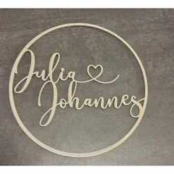 Best 3D Deko Ring individualisierbar mit 2 Namen oder Familie, Mr & Mrs ideal für Hochzeit, Taufe, Einzug, Umzug, Dekoration Hochzeitsgeschenke