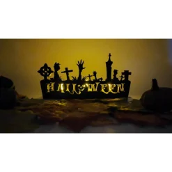 Deko Halloween|MAKE3DTC 3D Druck | Halloween Deko Beleuchtet | Halloween Schriftzug | LED Kerzenlicht