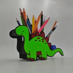 3D Druck | Personalisierter Dino Stiftehalter | Buntstifthalter | Dino Stiftehalter | Dinosaurier Silhouette | Pinselhal Gastgeschenke