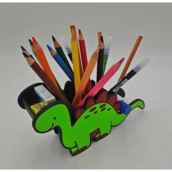 3D Druck | Personalisierter Dino Stiftehalter | Buntstifthalter | Dino Stiftehalter | Dinosaurier Silhouette | Pinselhal Gastgeschenke