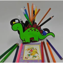 3D Druck | Personalisierter Dino Stiftehalter | Buntstifthalter | Dino Stiftehalter | Dinosaurier Silhouette | Pinselhal Gastgeschenke