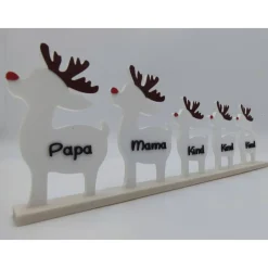 Clearance 3D Druck | Weihnachtsdeko personalisiert | Geschenk Weihnachten | Rentierfamilie | Dekoration Weihnachten | Rentiere Weihnachtsdeko