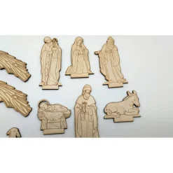 3D Holzkrippe Bausatz aus Balsa-Holz – Lasergeschnittene Weihnachtskrippe DIY zum Selberbauen Weihnachtsdeko