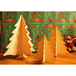 New 3D Tannenbaum Set aus Balsa-Holz – 3er-Set steckbare Weihnachtsbaum Deko, Laser Cut, skandinavisch Weihnachtsdeko
